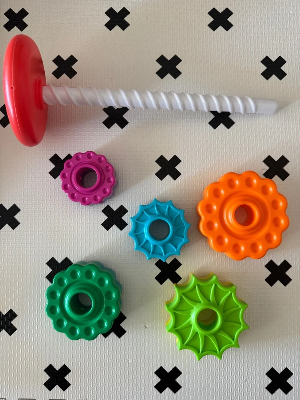 Montessori Spinning Stacking Gear Toy for baby & toddler 12m - 3 yrs old 14”